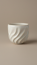 Porcelain Cream Ripple Cup